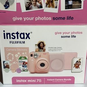 Instax mini 7S FujiFilm Instant Camera Bundle - Pink